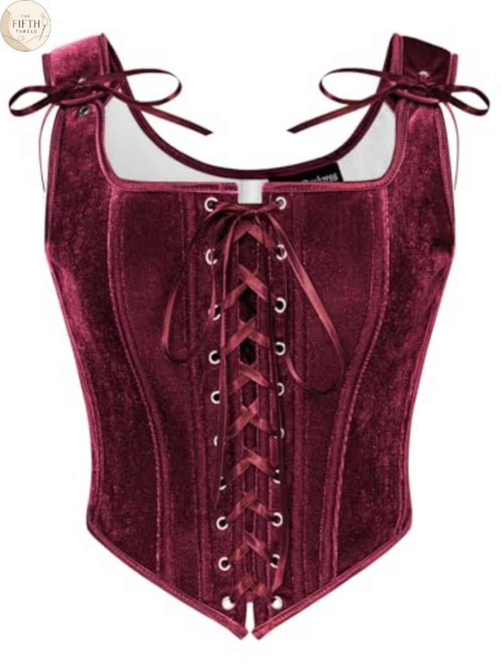 Velvet Renaissance Corset Top Lace-Up Overbust Bustier Medieval Costume